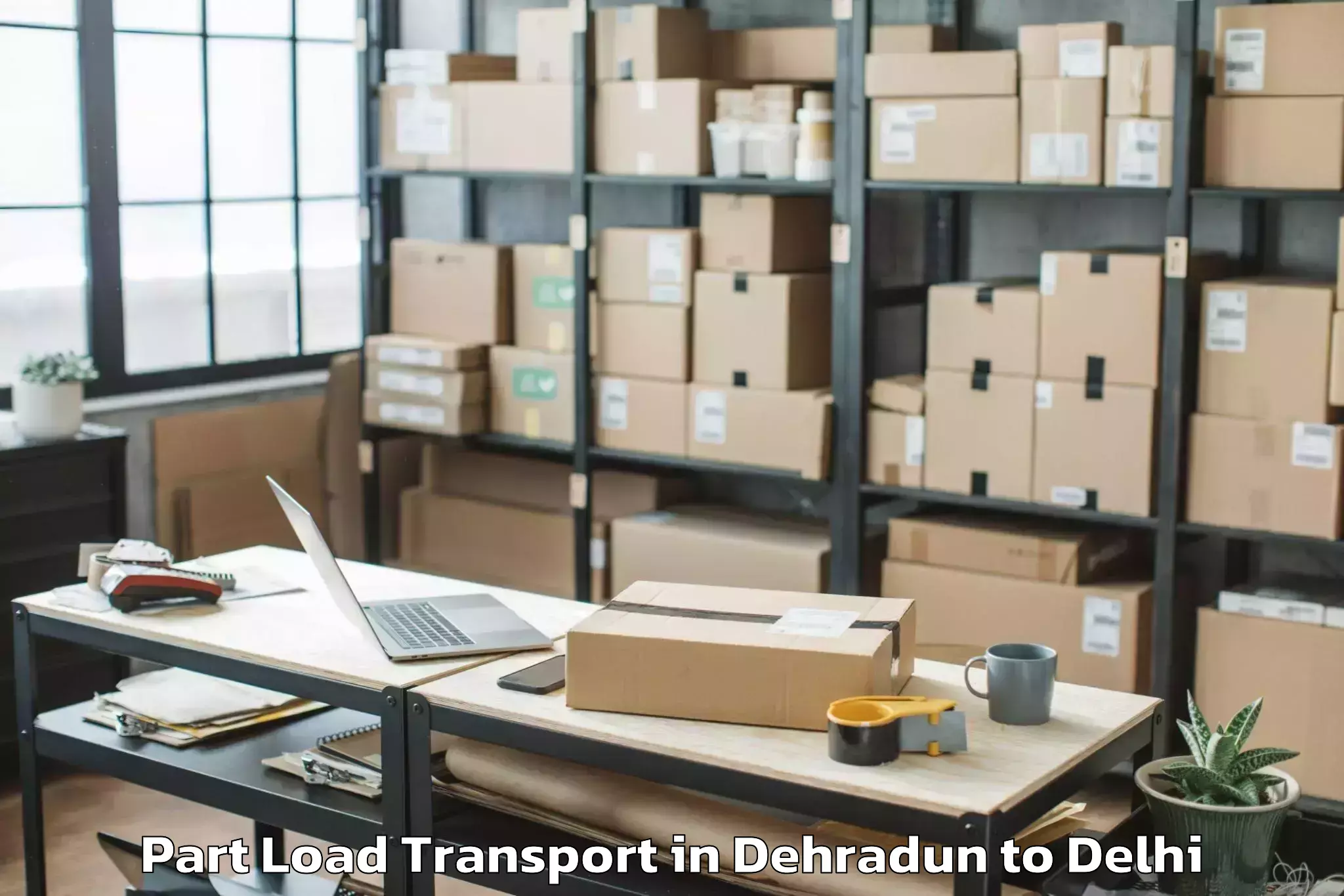 Book Dehradun to Ambience Mall Rohini Part Load Transport Online